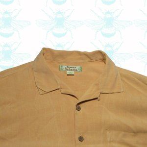 Tommy Bahama Orange 100% Silk Hawaiian Button Up Shirt Men's Size - XL